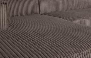 Hoorns Bearny 305 cm-es sötétbarna kordbársony sarokgarnitúra, jobb oldali háromüléses kanapé