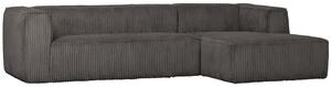 Hoorns Baerny 305 cm sötétszürke kordbársony sarok kanapé, jobb