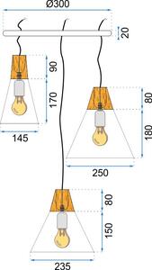 Mennyezeti lámpa szett SCANDI APP068-3CPR szürke