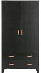 Hoorns Fekete tömör fenyő szekrény Rea 180 x 94 cm