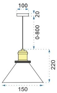 Mennyezeti lámpa APP048-1CP / APP049-1CP üveg Verto D átlátszó/barna