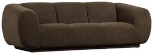 Hoorns Barna zöld bársony háromszemélyes kanapé Wooly 227 cm