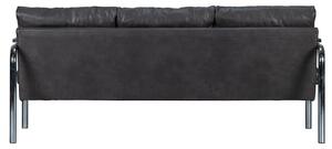 Hoorns Sötétszürke kétüléses bőr kanapé Una 189 cm