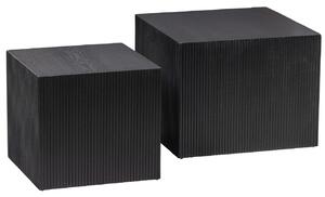 Hoorns Két darab fekete fenyő asztali készlet Senna 50x50 / 40x40 cm