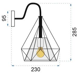 Fali lámpa E27 BELLO metal