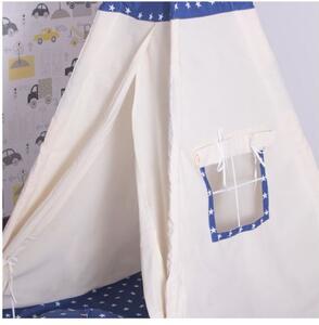 Gyermek sátor Teepee párnákkal, Csillagok kék színben