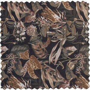 Hoorns Cales fekete bársony lábzsámoly virágmintával