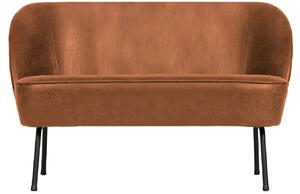 Hoorns Konyakbarna bőr kétüléses kanapé Tergi 110 cm