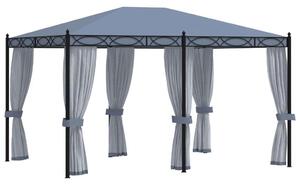VidaXL Kerti Pavilon - Acél - 3x4m - Szúnyoghálóval