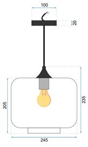 Mennyezeti lámpa APP312-1CP üveg