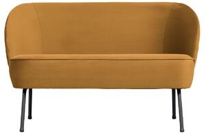 Hoorns Mustársárga bársony kétüléses kanapé Tergi 110 cm