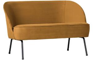 Hoorns Mustársárga bársony kétüléses kanapé Tergi 110 cm