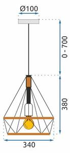 Mennyezeti lámpa APP679-1CP loft stílusú fekete