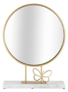 Asztali tükör, pillangó dekorációval arany, márvány fehér - EN PHILIGRANE