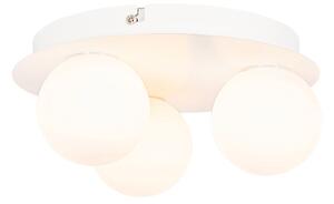 Modern fürdőszobai mennyezeti lámpa fehér 3 fényű - Cederic