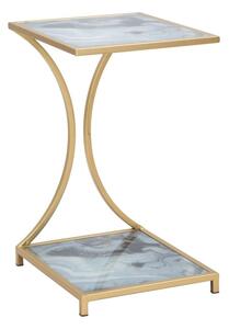 Lerakóasztal, íves lábbalarany, márvány antracit - IXE