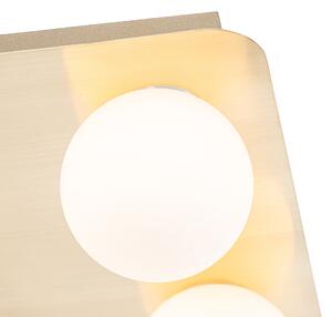 Modern fürdőszobai mennyezeti lámpa sárgaréz négyzet alakú 4 lámpás - Cederic