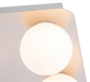Modern fürdőszobai mennyezeti lámpa acél négyzet alakú 4 lámpás - Cederic