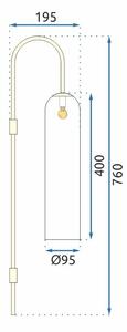 Fali lámpa APP580-1W 75 cm arany fehér