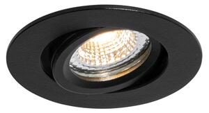 Beépíthető spotlámpa fekete, dönthető, 6,5 cm, LED-es, IP54, ultraf vékony - Pupil