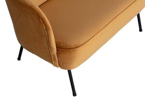 Hoorns Mustársárga bársony fotel Tergi 110 cm, bal