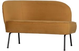 Hoorns Mustársárga bársony fotel Tergi 110 cm, bal