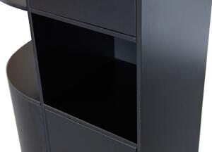 Hoorns Frederica fekete fenyő moduláris könyvespolc 210 x 78 cm, bal