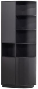 Hoorns Frederica fekete fenyő moduláris könyvespolc 210 x 78 cm, jobb