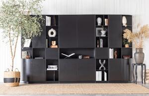 Hoorns Frederica fekete fenyő moduláris könyvespolc 210 x 40 cm