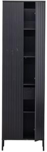 Hoorns Gravia fekete fenyő szekrény 210 x 60 cm