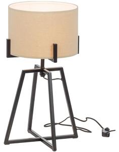 Hoorns Fekete fém asztali lámpa vászonbúrával Lolien