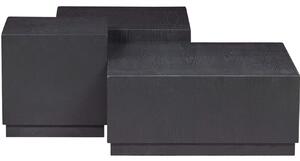 Hoorns Három darab fekete Pommo kőris dohányzóasztal készlet 70/55/40 cm