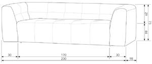 Hoorns Homokbarna szövet háromszemélyes kanapé Gorda, 230 cm