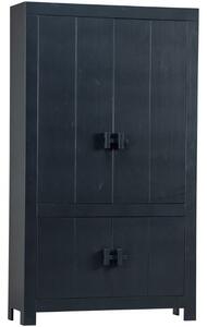 Hoorns Besona fekete fenyő szekrény 200 x 115 cm