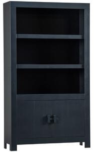 Hoorns Besona fekete fenyő könyvespolc 200 x 115 cm
