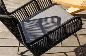 Hoorns Avril antracitszürke fém kerti szék zsinórral