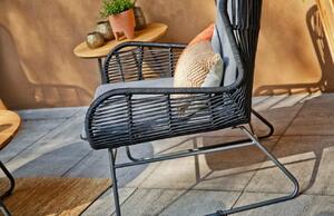 Hoorns Avril antracitszürke fém kerti szék zsinórral