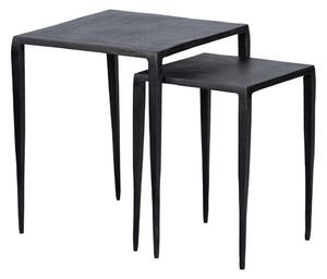 Hoorns Két fekete fém asztali készlet Marty 39 x 39 / 29 x 29 cm