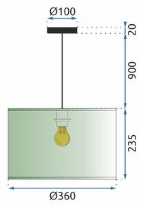 Mennyezeti függő lámpa APP953-1CP Kék Arany 36cm