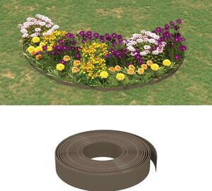 VidaXL 4 db barna polietilén kerti szegély 10 m x 10 cm