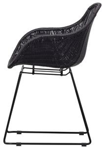 Hoorns Fekete rattan Wolly kerti szék