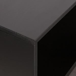 Hoorns Fekete fenyő láda Inara 81 x 35 cm fém talppal