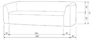 Hoorns Világosszürke szövet háromszemélyes kanapé Kargo 240 cm