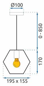 Mennyezeti lámpa APP1131-1CP fekete/arany