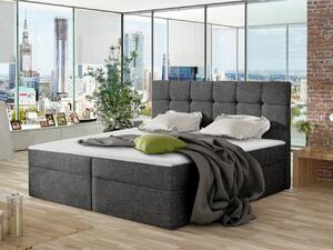 Franciaágy Boxspring Maddox (200x200) (öko-bőr Soft 011 + fekete)