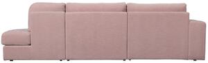 Hoorns Flaireen rózsaszín szövet háromszemélyes kanapé 298 cm, bal
