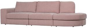 Hoorns Flaireen rózsaszín szövet háromszemélyes kanapé 298 cm, bal