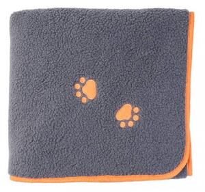 Sherpa szőrme tappancsos narancssárga kutya takaró 100 x 110 cm