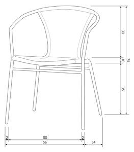 Hoorns Kayle szürke-zöld rattan kerti szék