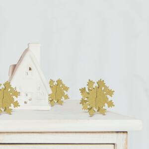 Karácsonyi dekor – jégkristály – arany – 5 db / csomag